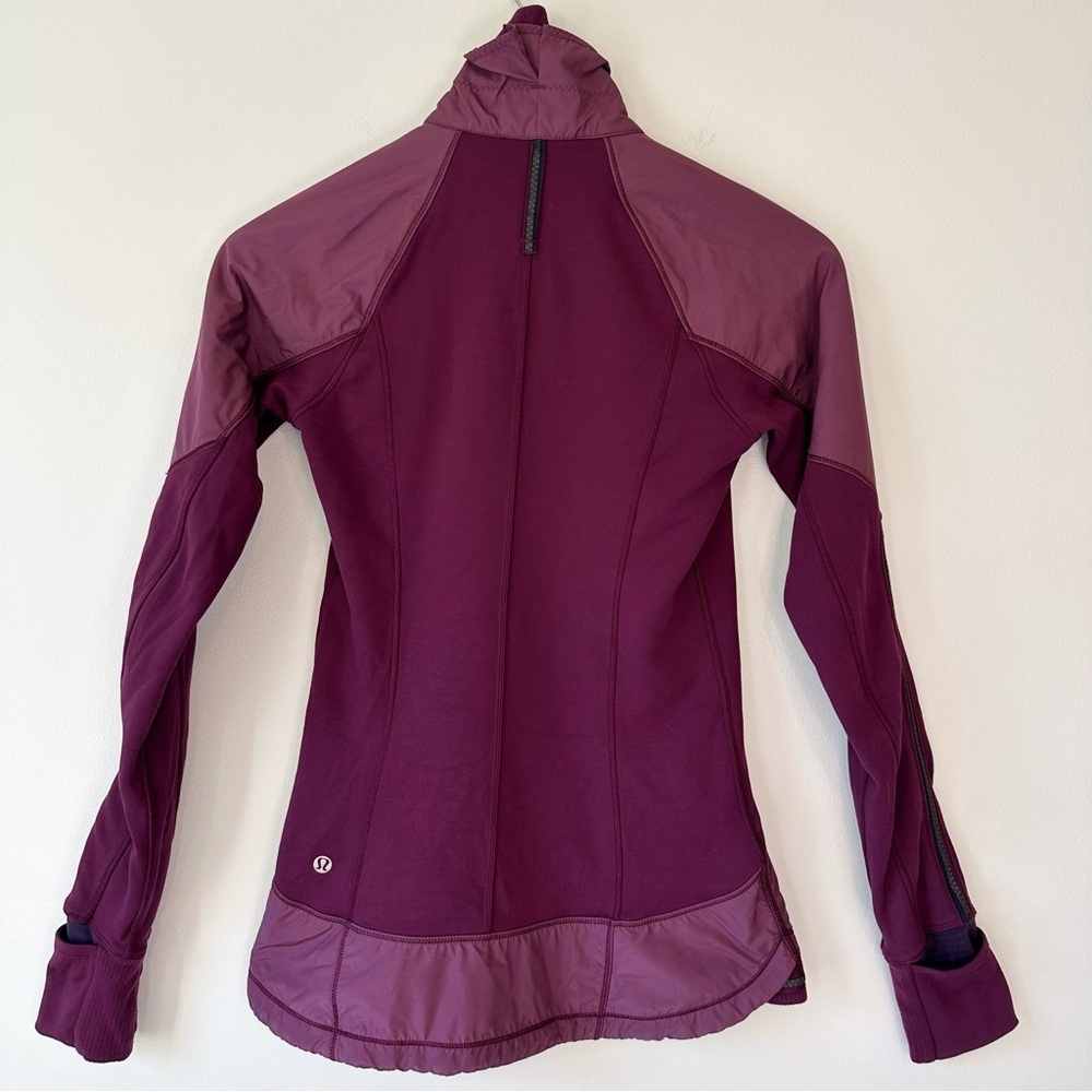 Lululemon Can’t Stop Jacket in Mini Hyper Stripe Plum Matte Glyde Rulu, size 4 - Picture 7 of 16